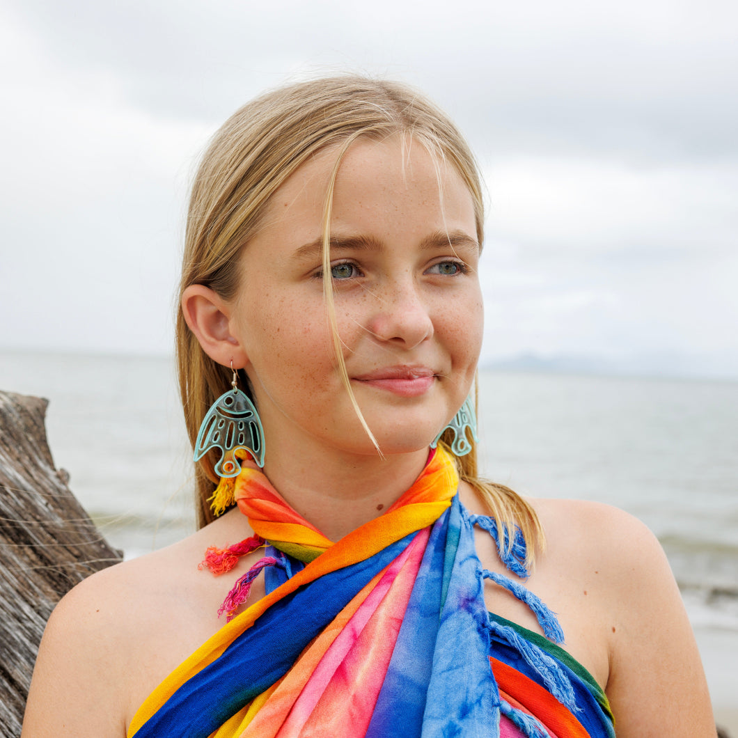 READY TO SHIP Recycled Plastic Earrings - 925 Sterling Silver FJD$