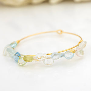 READY TO SHIP Aquamarine Hoop Earrings in 14k Gold Fill - FJD$