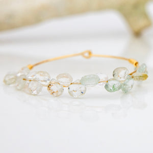 READY TO SHIP Aquamarine Hoop Earrings in 14k Gold Fill - FJD$