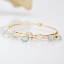 Load image into Gallery viewer, READY TO SHIP Aquamarine Hoop Earrings in 14k Gold Fill - FJD$
