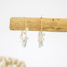Load image into Gallery viewer, READY TO SHIP Aquamarine Hoop Earrings in 14k Gold Fill - FJD$
