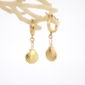 READY TO SHIP Huggie Earrings with Mermaid Charms - 14k Gold Fill FJD$
