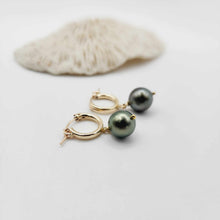 Load image into Gallery viewer, READY TO SHIP Fiji Pearl Huggie Earrings - 14k Gold Fill FJD$

