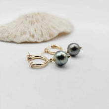 Load image into Gallery viewer, READY TO SHIP Fiji Pearl Huggie Earrings - 14k Gold Fill FJD$
