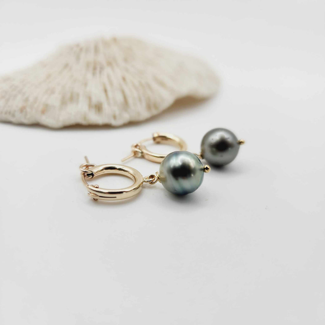 READY TO SHIP Fiji Pearl Huggie Earrings - 14k Gold Fill FJD$