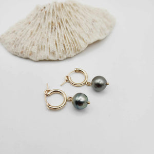 READY TO SHIP Fiji Pearl Huggie Earrings - 14k Gold Fill FJD$