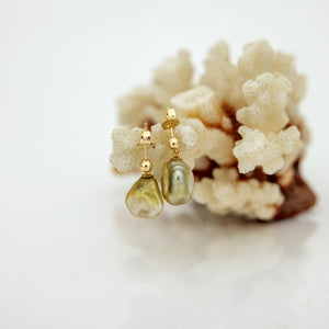 READY TO SHIP Fiji Keshi Pearl Stud Earrings - 14k Gold Fill FJD$