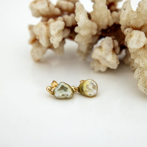 READY TO SHIP Fiji Keshi Pearl Stud Earrings - 14k Gold Fill FJD$