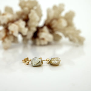 READY TO SHIP Fiji Keshi Pearl Stud Earrings - 14k Gold Fill FJD$