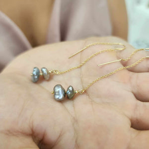 READY TO SHIP Civa Fiji Keshi Pearl Threader Earrings - 14k Gold Fill FJD$