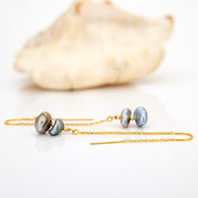 Load image into Gallery viewer, READY TO SHIP Civa Fiji Keshi Pearl Threader Earrings - 14k Gold Fill FJD$
