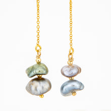 Load image into Gallery viewer, READY TO SHIP Civa Fiji Keshi Pearl Threader Earrings - 14k Gold Fill FJD$
