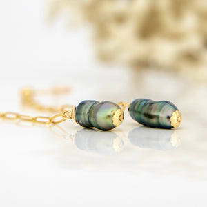 READY TO SHIP Fiji Keshi Pearl Stud Earrings - 14k Gold Fill FJD$
