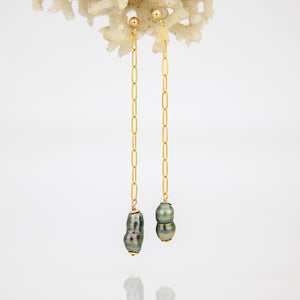 READY TO SHIP Fiji Keshi Pearl Stud Earrings - 14k Gold Fill FJD$