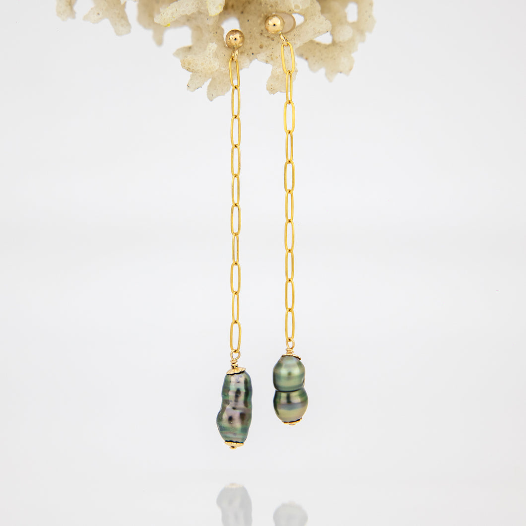READY TO SHIP Fiji Keshi Pearl Stud Earrings - 14k Gold Fill FJD$
