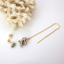 Load image into Gallery viewer, READY TO SHIP Asymmetrical Fiji Keshi Pearl Earrings - 14k Gold Fill FJD$
