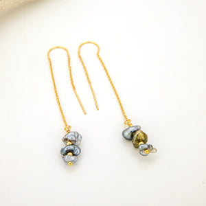 READY TO SHIP Civa Fiji Keshi Pearl Threader Earrings - 14k Gold Fill FJD$