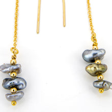 Load image into Gallery viewer, READY TO SHIP Civa Fiji Keshi Pearl Threader Earrings - 14k Gold Fill FJD$
