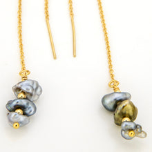 Load image into Gallery viewer, READY TO SHIP Civa Fiji Keshi Pearl Threader Earrings - 14k Gold Fill FJD$
