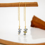 READY TO SHIP Civa Fiji Keshi Pearl Threader Earrings - 14k Gold Fill FJD$