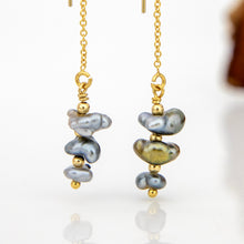 Load image into Gallery viewer, READY TO SHIP Civa Fiji Keshi Pearl Threader Earrings - 14k Gold Fill FJD$
