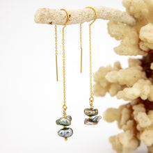 Load image into Gallery viewer, READY TO SHIP Civa Fiji Keshi Pearl Threader Earrings - 14k Gold Fill FJD$
