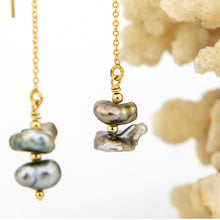 Load image into Gallery viewer, READY TO SHIP Civa Fiji Keshi Pearl Threader Earrings - 14k Gold Fill FJD$

