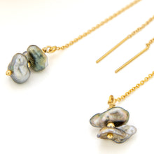 Load image into Gallery viewer, READY TO SHIP Civa Fiji Keshi Pearl Threader Earrings - 14k Gold Fill FJD$
