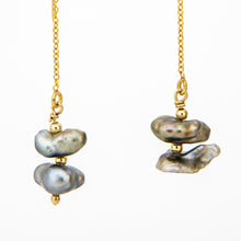 Load image into Gallery viewer, READY TO SHIP Civa Fiji Keshi Pearl Threader Earrings - 14k Gold Fill FJD$
