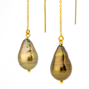 READY TO SHIP Civa Fiji Pearl Threader Earrings - 14k Gold Fill FJD$