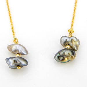 READY TO SHIP Civa Fiji Keshi Pearl Threader Earrings - 14k Gold Fill FJD$