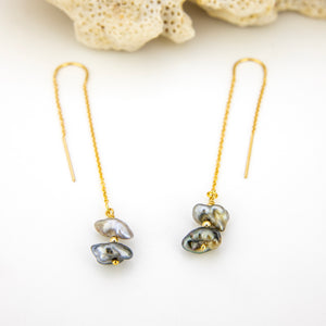 READY TO SHIP Civa Fiji Keshi Pearl Threader Earrings - 14k Gold Fill FJD$
