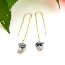 Load image into Gallery viewer, READY TO SHIP Civa Fiji Keshi Pearl Threader Earrings - 14k Gold Fill FJD$
