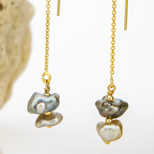 Load image into Gallery viewer, READY TO SHIP Civa Fiji Keshi Pearl Threader Earrings - 14k Gold Fill FJD$
