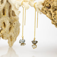 READY TO SHIP Civa Fiji Keshi Pearl Threader Earrings - 14k Gold Fill FJD$