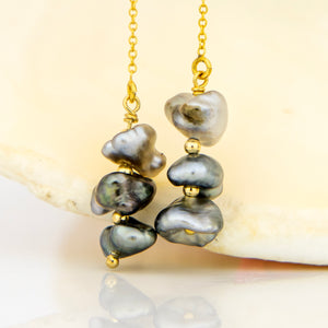 READY TO SHIP Civa Fiji Keshi Pearl Threader Earrings - 14k Gold Fill FJD$