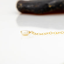 Load image into Gallery viewer, READY TO SHIP Single Freshwater Pearl Bar Earring - 14k Gold Fill FJD$
