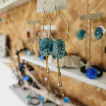 Load image into Gallery viewer, READY TO SHIP Adorn Pacific x Hot Glass Drop Earrings with Freshwater Pearls in 14k Gold Fill - FJD$
