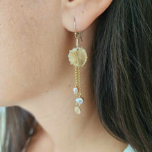 Load image into Gallery viewer, READY TO SHIP Mother of Pearl Earrings with Freshwater Pearls in 14k Gold Fill - FJD$
