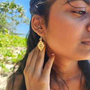 READY TO SHIP Diamond Masi Earrings in 18k Gold Vermeil - FJD$