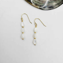 Load image into Gallery viewer, READY TO SHIP Mother of Pearl Drop Earrings - 14k Gold Fill FJD$
