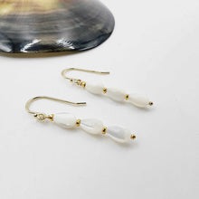 Load image into Gallery viewer, READY TO SHIP Mother of Pearl Drop Earrings - 14k Gold Fill FJD$
