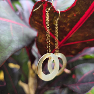 READY TO SHIP Mother of Pearl Drop Earrings - 14k Gold Fill FJD$