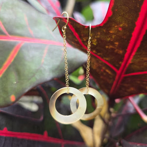 READY TO SHIP Mother of Pearl Drop Earrings - 14k Gold Fill FJD$