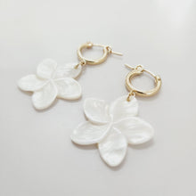 Load image into Gallery viewer, READY TO SHIP Mother of Pearl Drop Huggie  Earrings - 14k Gold Fill
