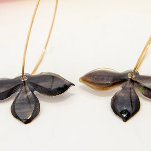 READY TO SHIP Flower Oyster Shell Hoop Earrings - 14k Gold Filled FJD$