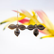 READY TO SHIP Flower Oyster Shell Hoop Earrings - 14k Gold Filled FJD$