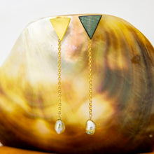Load image into Gallery viewer, READY TO SHIP Mother of Pearl &amp; Fiji Keshi Pearl Earrings - 14k Gold Fill FJD$
