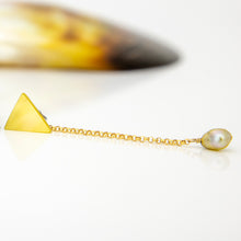 Load image into Gallery viewer, READY TO SHIP Mother of Pearl &amp; Fiji Keshi Pearl Earrings - 14k Gold Fill FJD$
