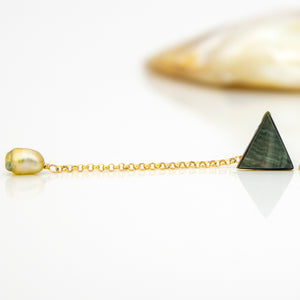 READY TO SHIP Mother of Pearl & Fiji Keshi Pearl Earrings - 14k Gold Fill FJD$